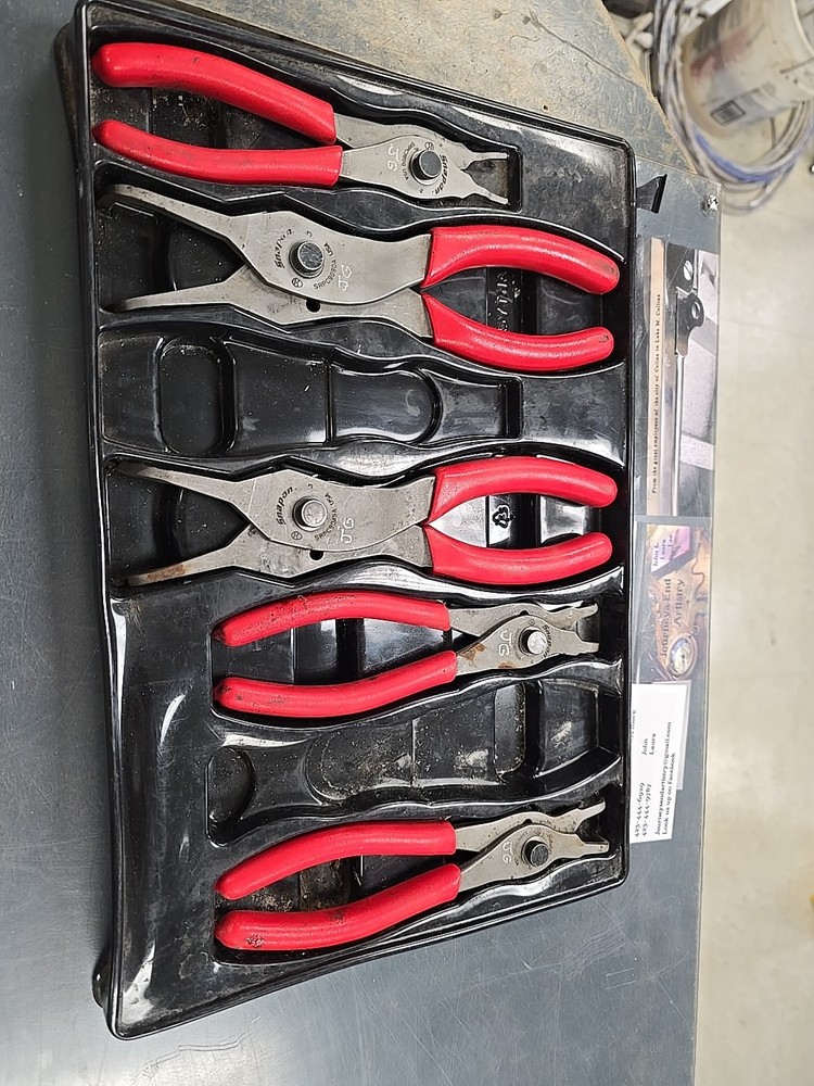 Snap On SRPC3800 SRPC9045A SRPC9090A 5 pc Convertible Snap Ring Plier Set RED