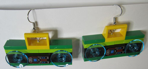 LEGO Loop Earrings - Yellow Handle Boom Box - (2 Pieces)