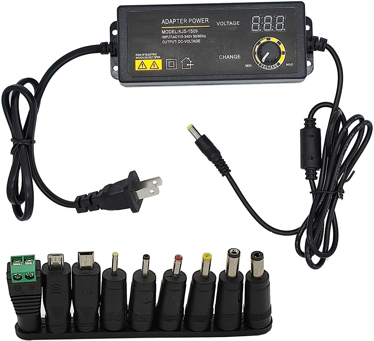 3V-24V 2.5A 60W Adjustable DC Power Supply Adapter Control Volt LED Display New