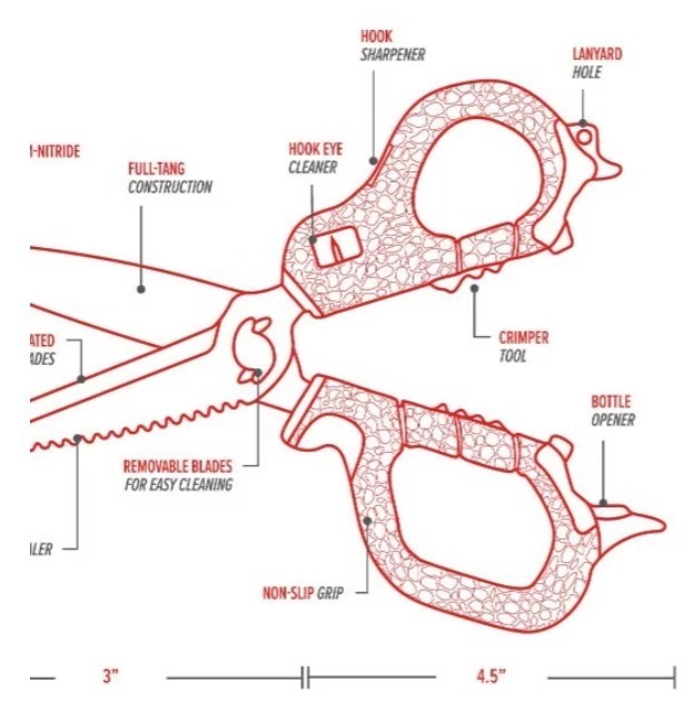Bubba Medium Shears Fishing