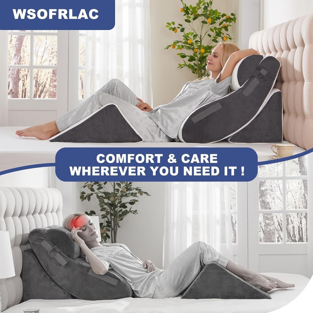 Orthopedic Bed Wedge Pillow Set, 4PCS
