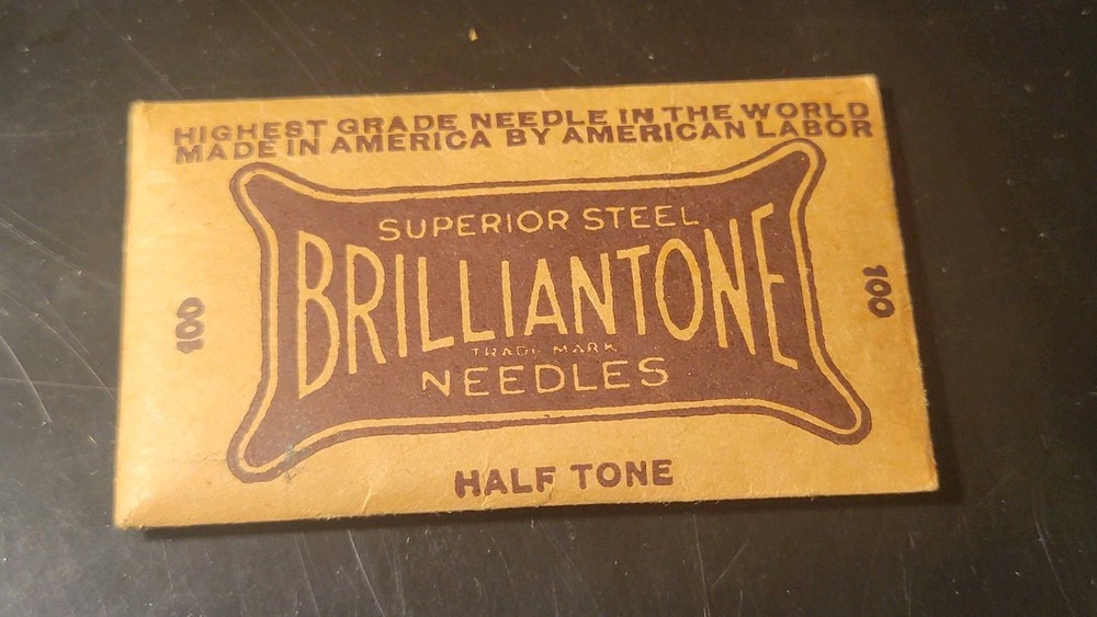 Brilliantone Half Tone Gramophone phonograph needle Packet Full Old Stock