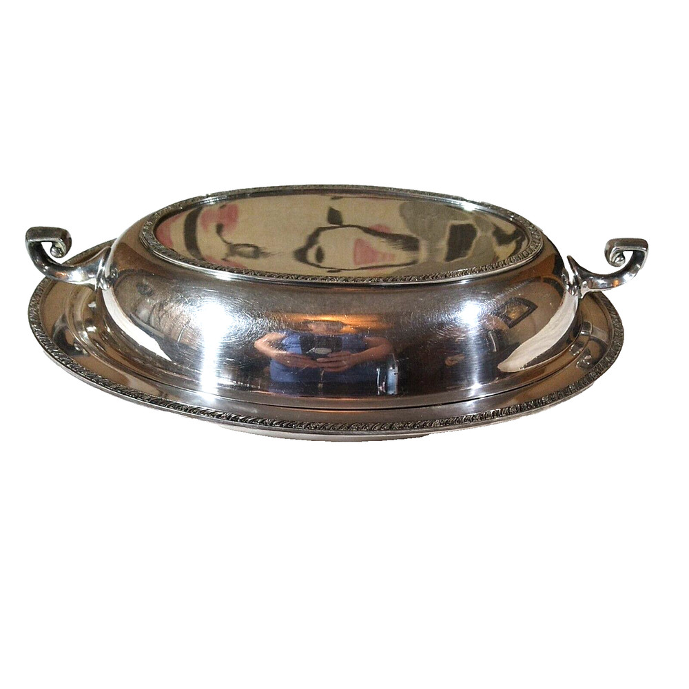Melford Silver Plated Serving Covered Vegetable Dish Antique EPNS 2 in 1