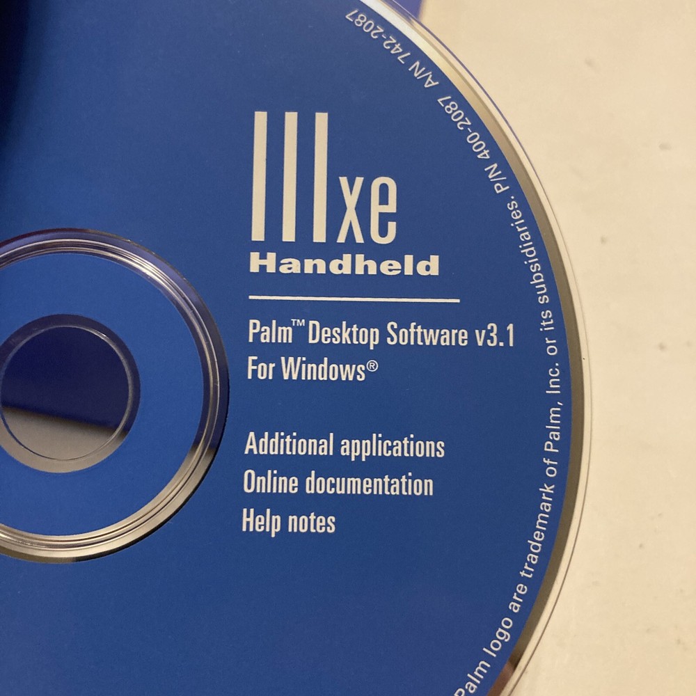 Palm Desktop Software v3.1 For Windows IIIxe Handheld 3 xe