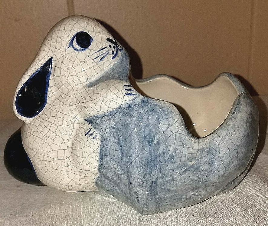 Gray Rabbit Planter 7" Wide 4.5" Tall