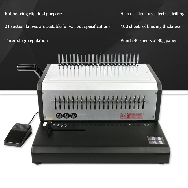 21 Hole Rubber Ring Electric Binding Machine Contract Document Stapler EB-30