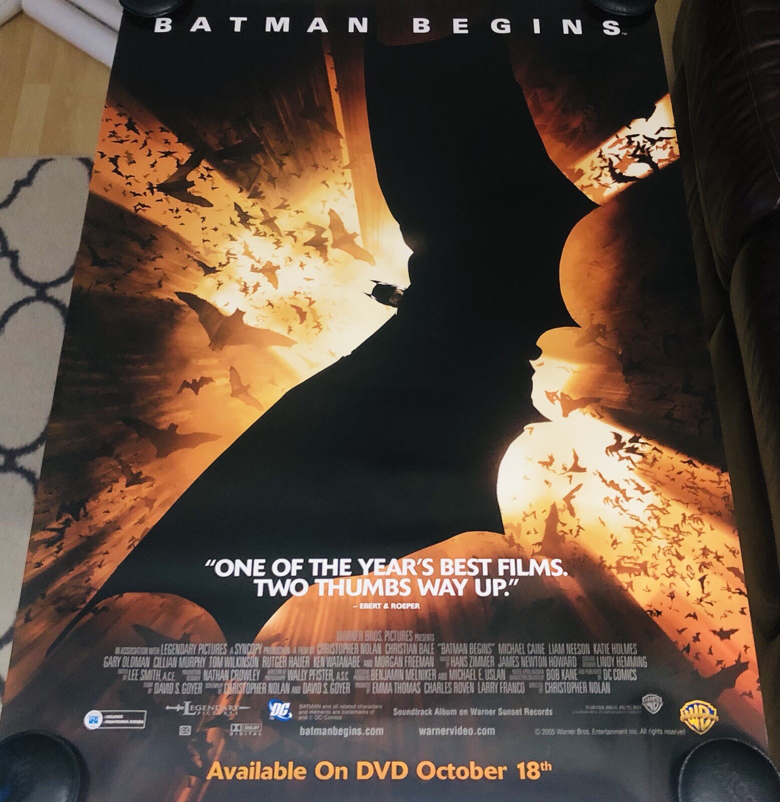 BATMAN BEGINS  27x40 SS Original Video Movie Poster Dark Knight See Condition