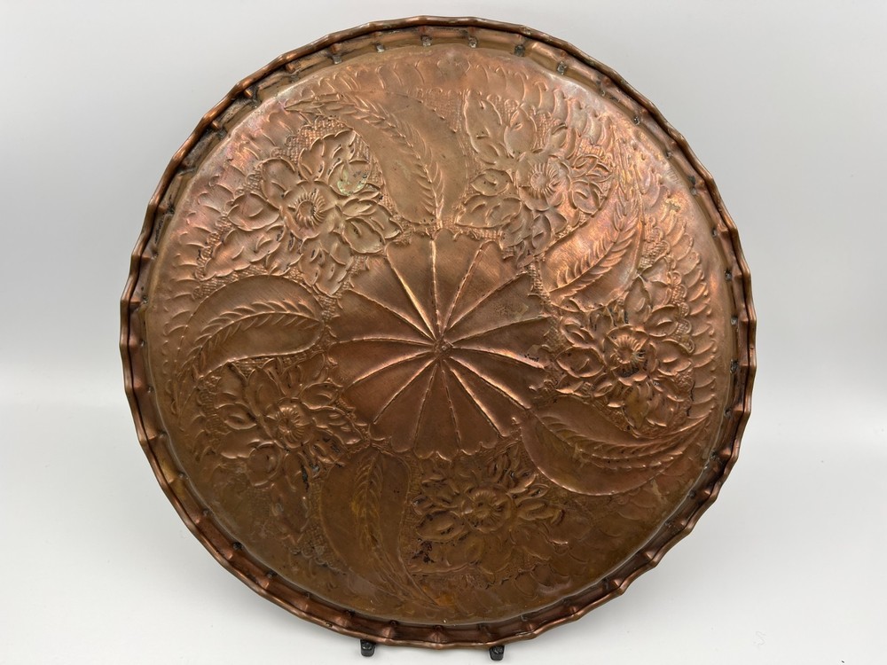 Vintage copper Serving Tray, 25.5 cm.