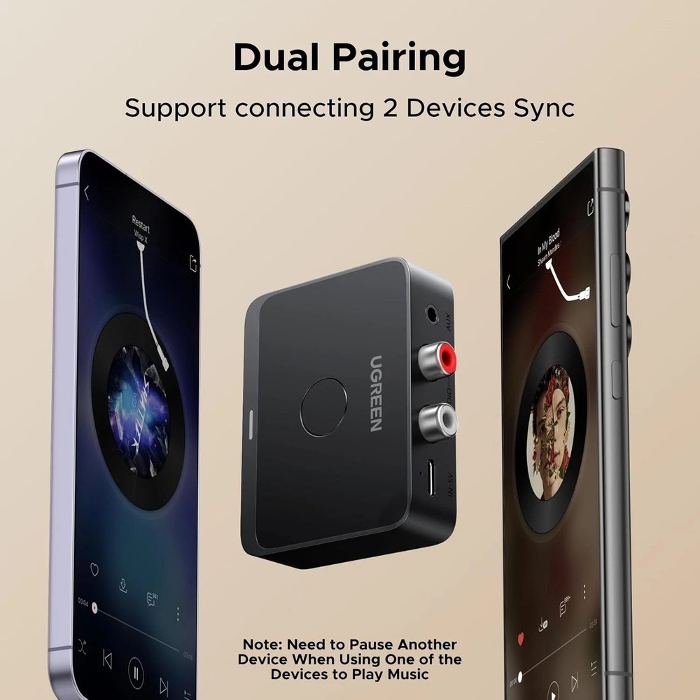 LDAC Bluetooth 6.0 Receiver - Audio Adapter with 15 Hour Playback Time