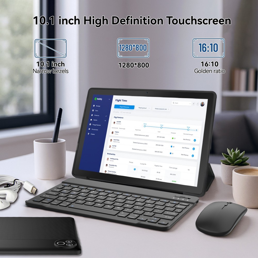 10.1 inch Android 15 Tablets IPS HD Octa-Core 20+64GB Dual Camera Touchscreen