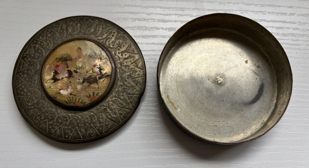 Vintage Persian Miniature Snuff Box, Preowned