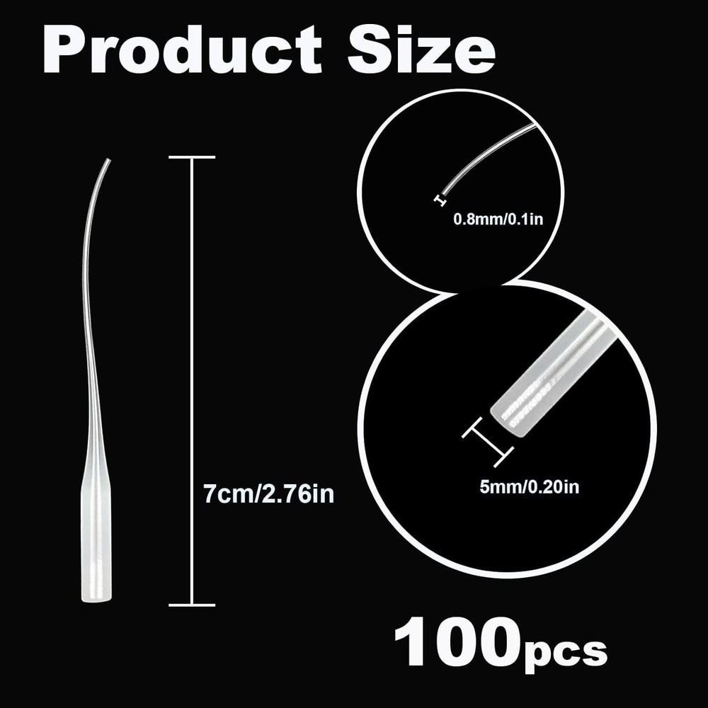 100Pcs Precision Glue Nozzle Tips for Crafting & Lab