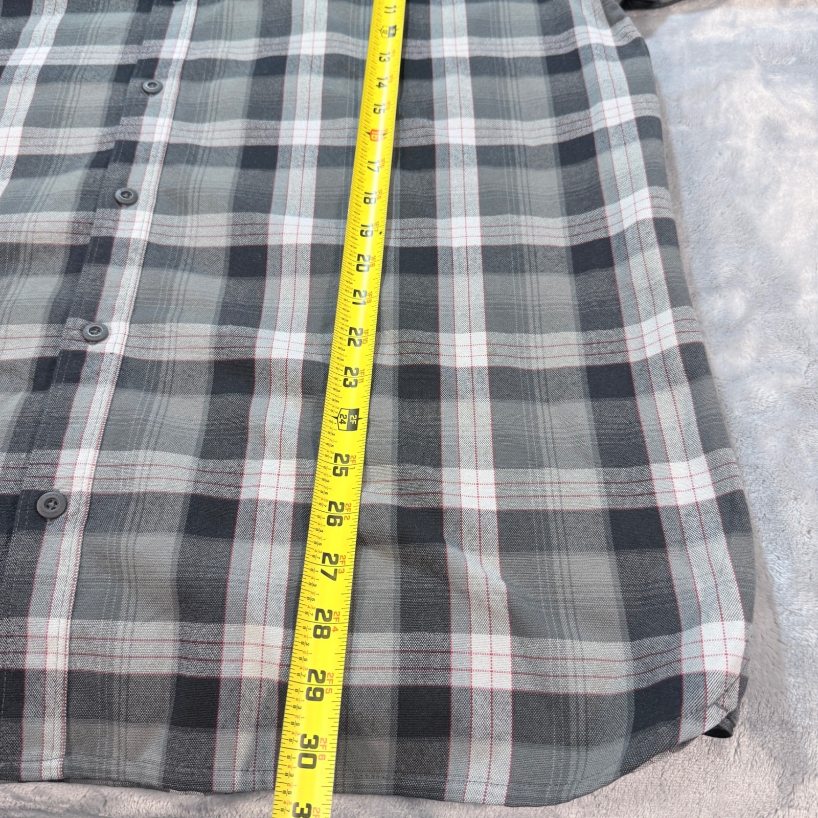 Merrell Plaid Long Sleeve Button Up Hiking Shirt XL Opti-Wick UPF 30+ Outdoor