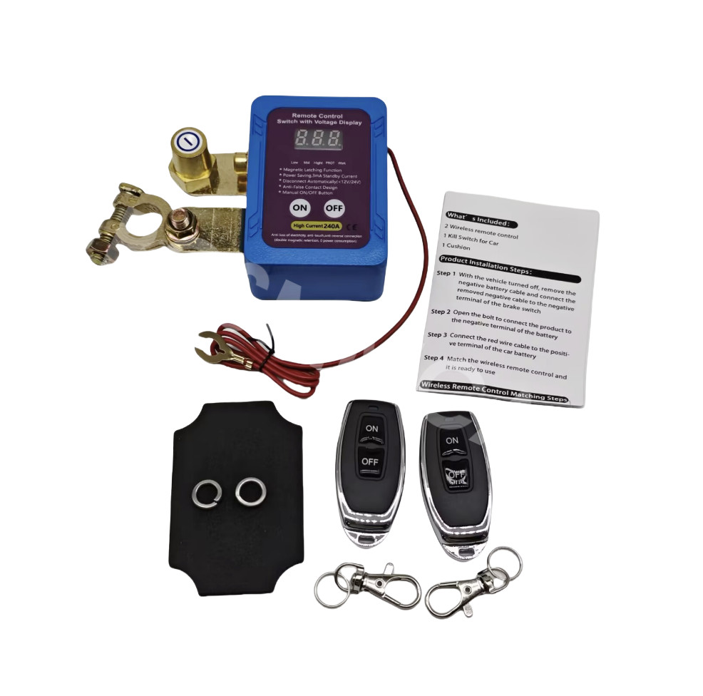 Car Battery Disconnect Switch Wireless Remote Control Power Automatic Cut Off
