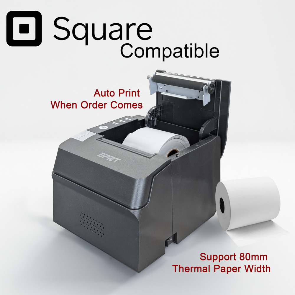 80mm paper size Thermal Receipt Printer  for SQUARE APP USB / Ethernet 160mm/s