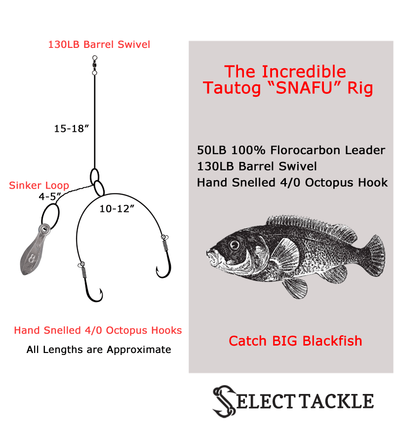 Blackfish Tautog rig. Fluorocarbon Leader. Hard to Find Rig!