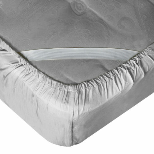 21” Extra Deep Pocket Ultra Soft Fitted Sheet with Corner Straps, King - Silver