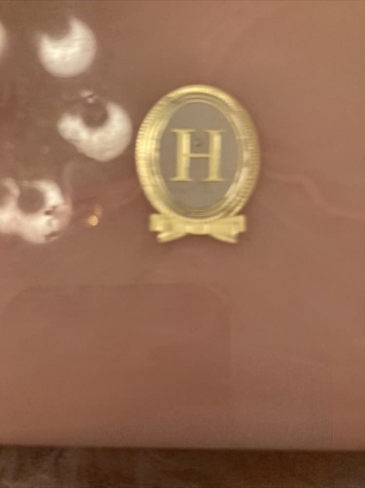Vintage HOUBIGANT CHANTILLY Rectangle Empty Box PINK Marbled CONTAINER