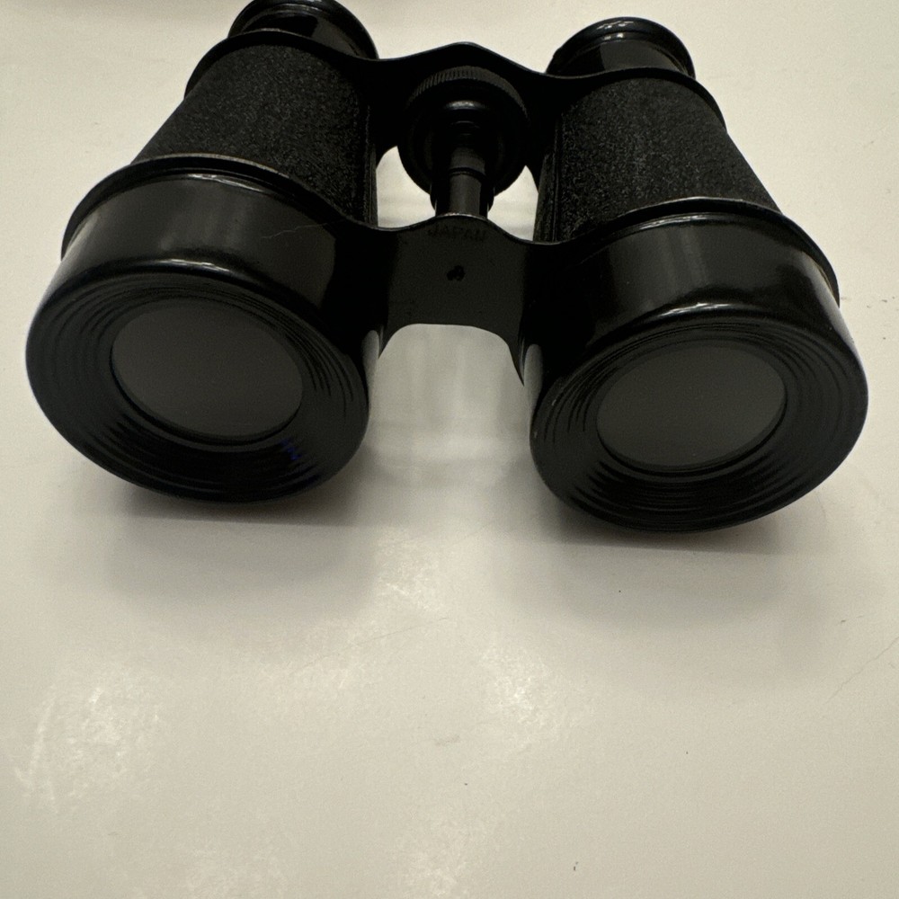 Vintage compact SELSI 2.5x Binoculars and Leather Case with shoulder strap