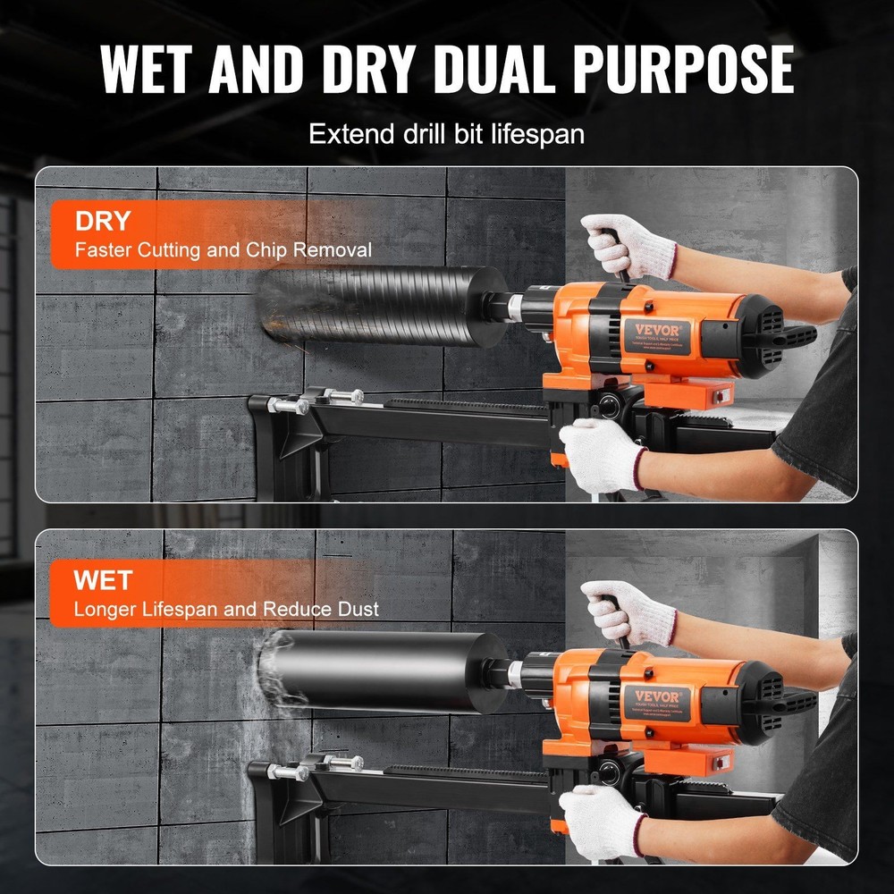 Core Drill Setup 3500W 0.8-11.8in Efficient Drilling with Stand