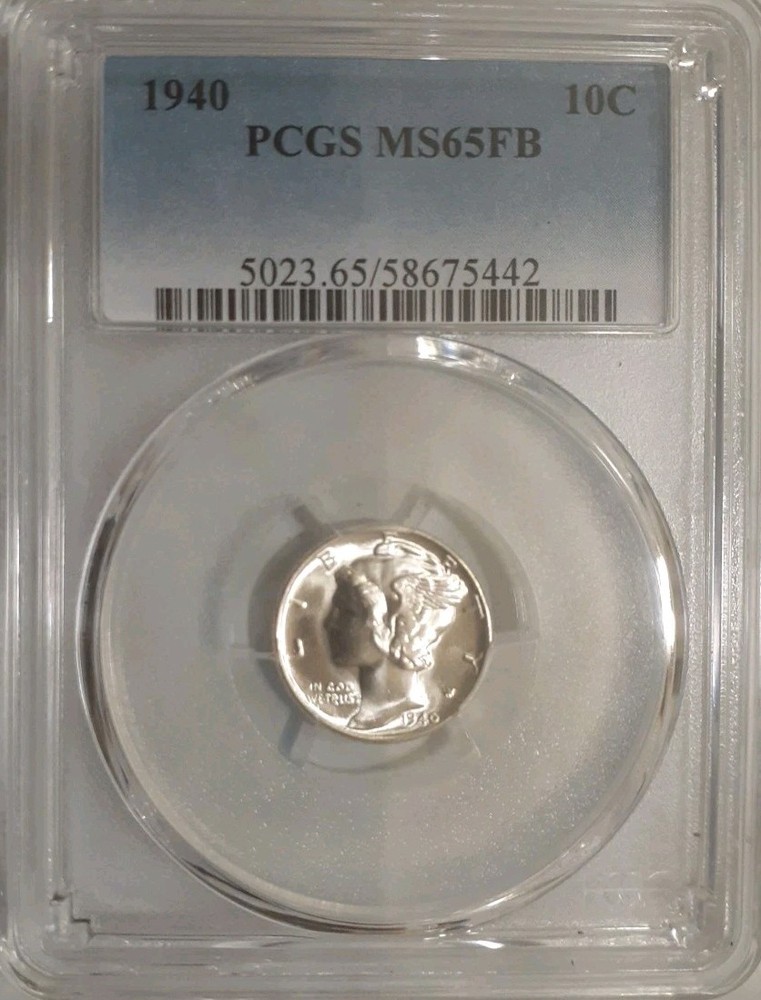 1940 Mercury Dime  PCGS  MS65 FB