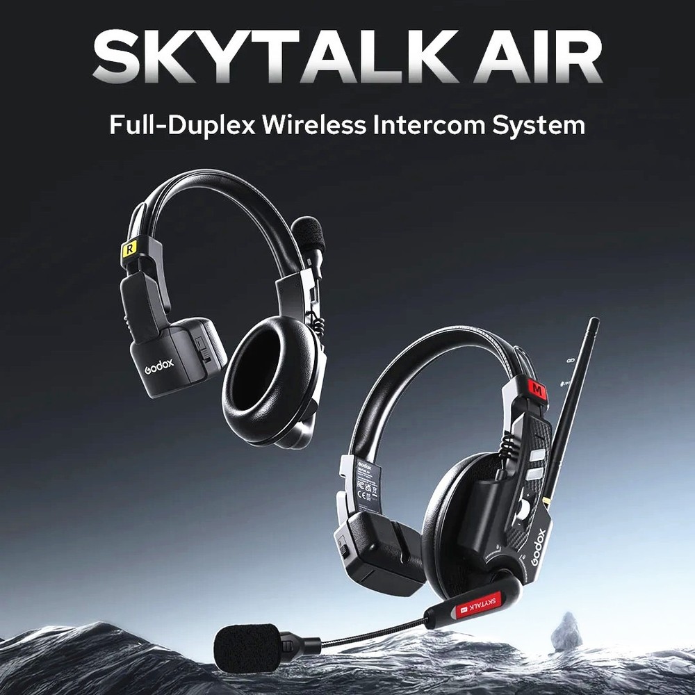 Godox SkyTalk Air 4S 2.4G Full-Duplex Wireless Intercom Headset System 4-Person