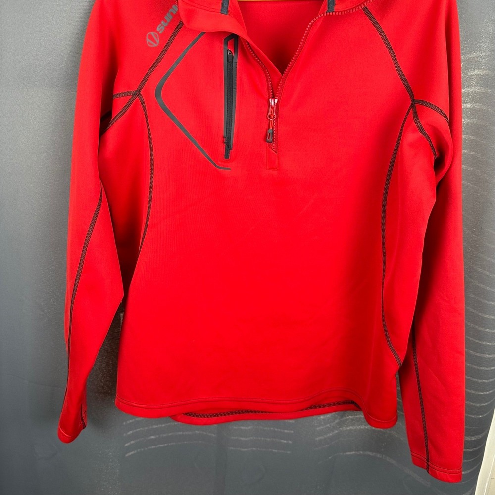 Sunice Mens S77000 Quarter Zip Pullover Red Performance Golf Jacket Medium