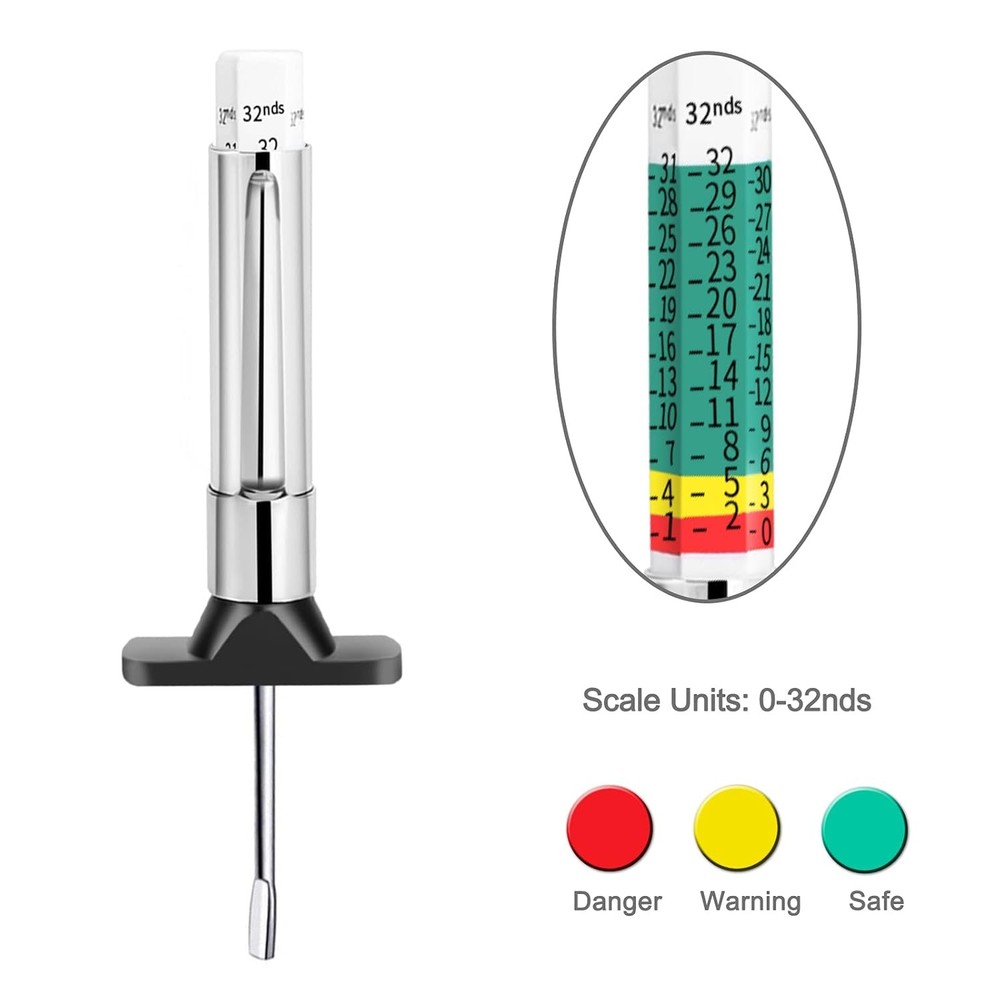 GODESON 88702 Smart Color Coded Tire Tread Depth Gauge 2 pieces(Pack 2 pack
