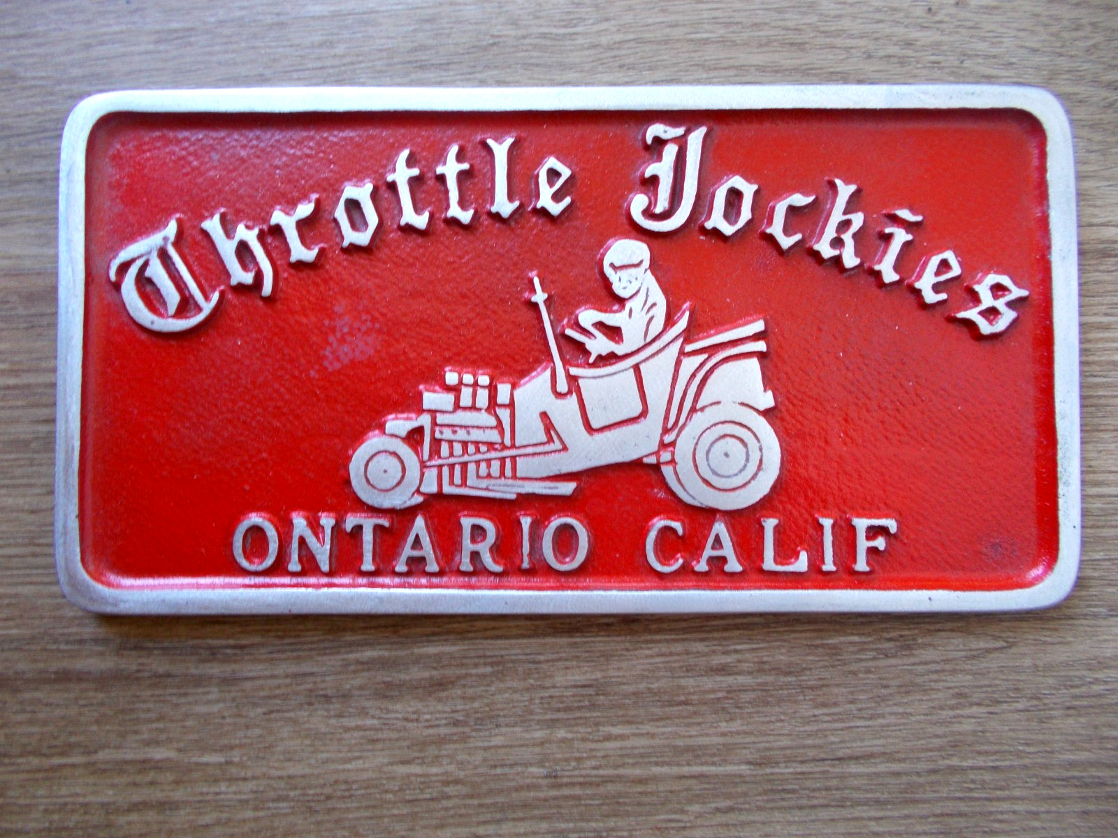 car club plaque Throttle Jockies Ont., Calif. eBay Motors dragster SCTA Hot Rod