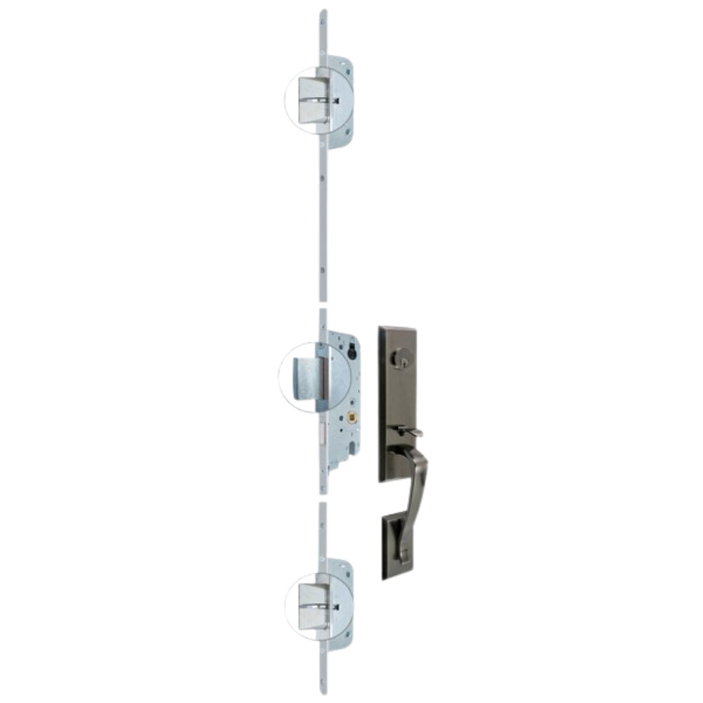 Secury Automatic Multipoint Lock for 6'8" Entry Doors for Use with Gripset Hand