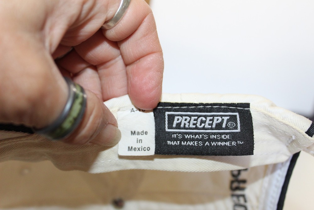 Precept U-Tri White Baseball Cap Hat Adjustable Strap Made in Mexico