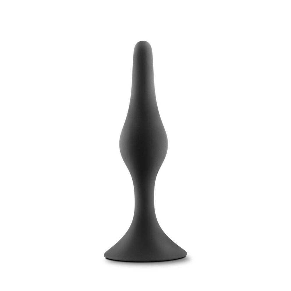 Blush Luxe - Satin Smooth Silicone Small Beginner Anal Butt Plug - Black