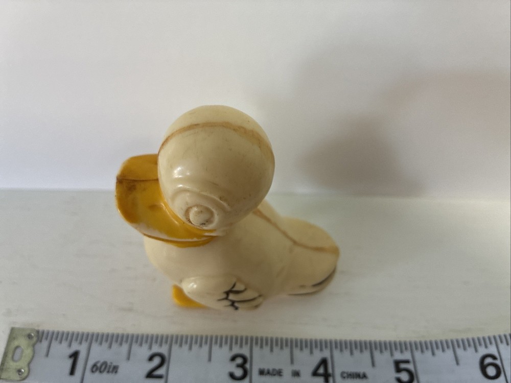 Antique Plastic Self Gravity Walking And Pull Toy Duck 1950's