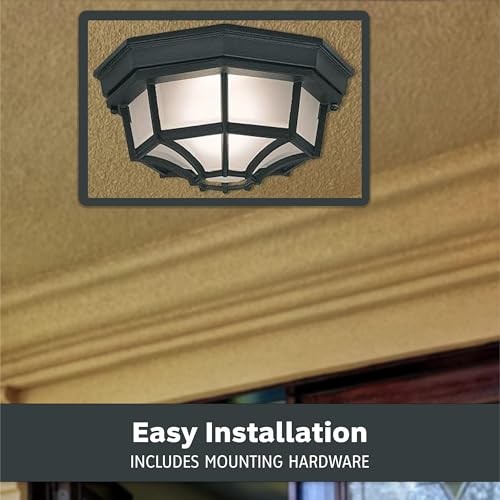 2067-BK Builder Cast Outdoor Flush Mount 10.5 in W Transitional; Modern
