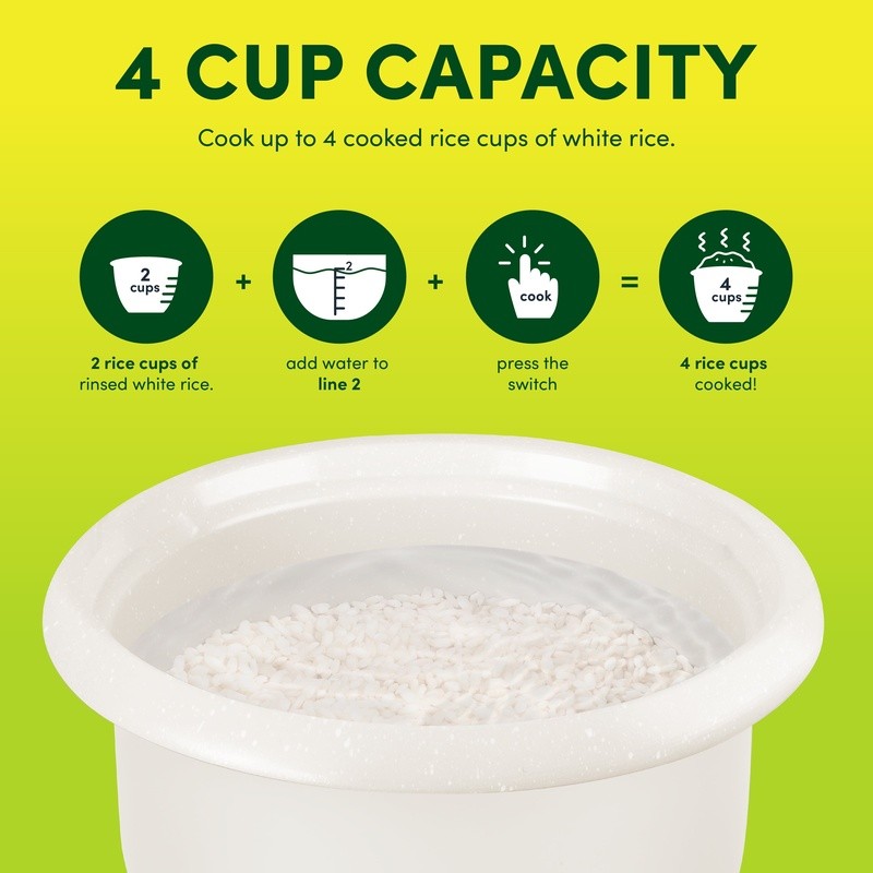 4-Cup Small Rice Cooker W/ Steamer Nonstick Ceramic Automatic Warm Function New