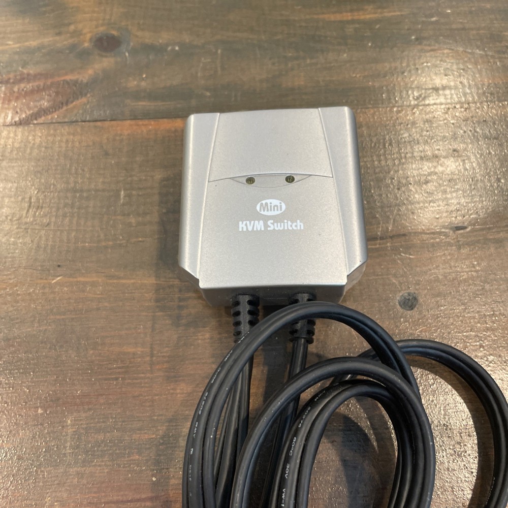 KVM Switch Mini Small PS/2 VGA PS2 2-Port Unit Cables In-Line