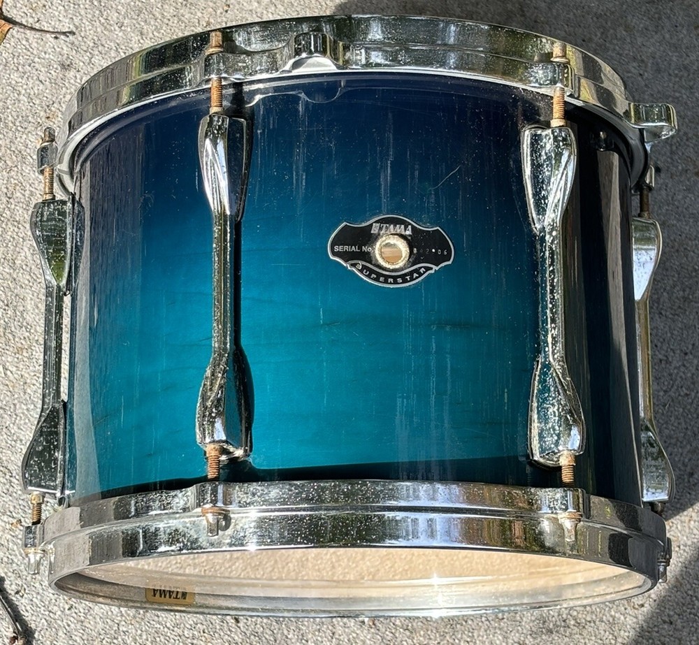 Tama Superstar Hyperdrive 12”  Tom Drum Trans Blue Worn