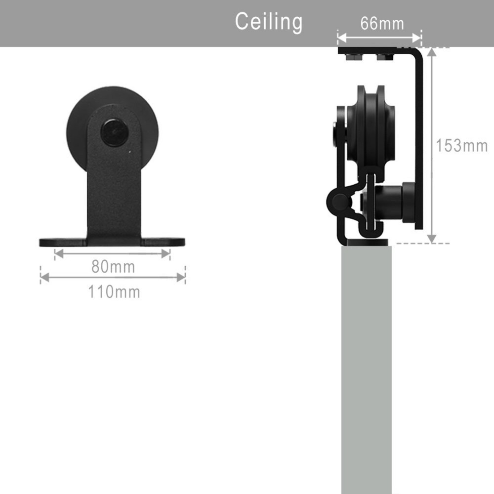 4-15FT Double Door Ceiling Mount Rail Sliding Barn Door Hardware Kit