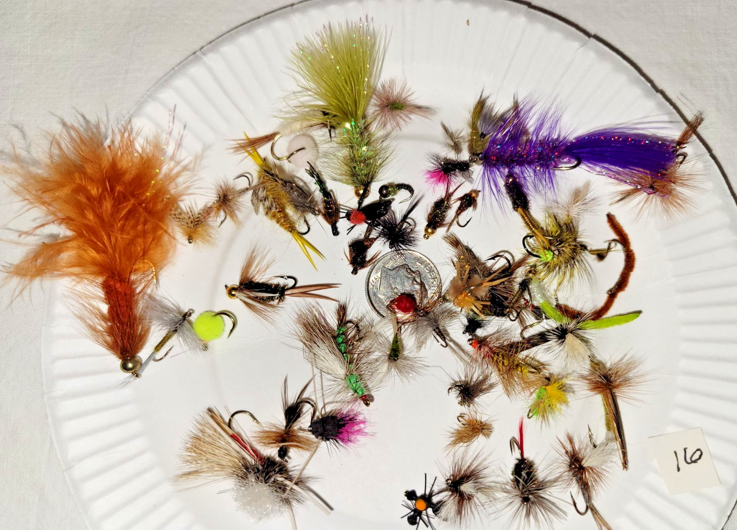 Lot of 50 FLY FISHING FLIES Assorted Sizes Patterns from a fisherman's stock L16