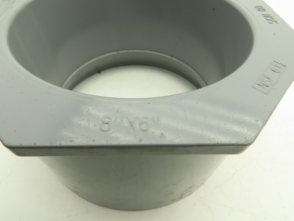 Spears SCH 80 Reducer Bushing 8x6" Spigot x Socket NSF-61