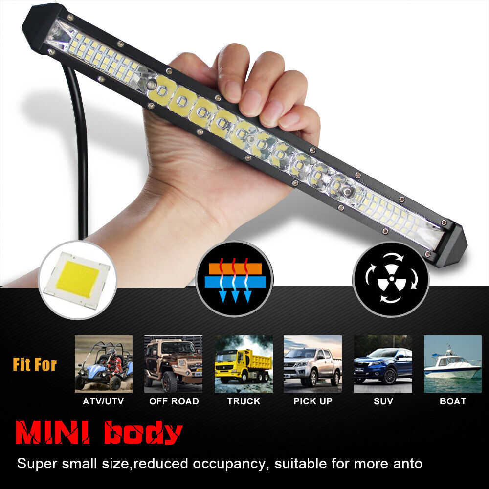NEW 10'' Slim LED Light Bar Spot Flood Combo Work Offroad SUV Driving ATV UTV