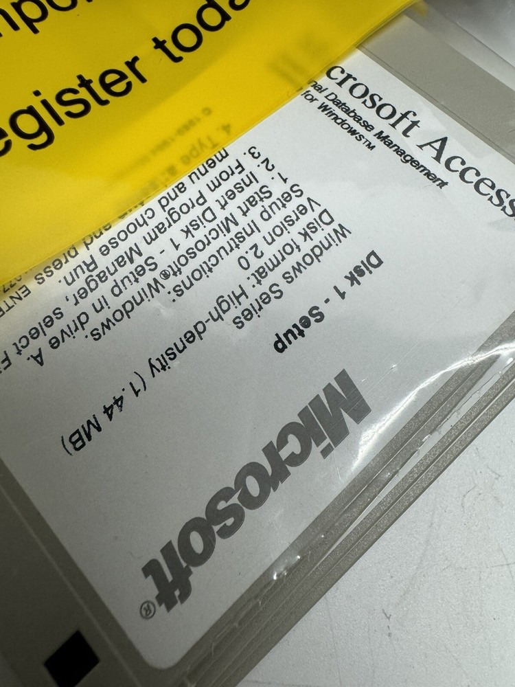 VINTAGE 1994 NOS Microsoft Office Access Version 2.0 Database Management System