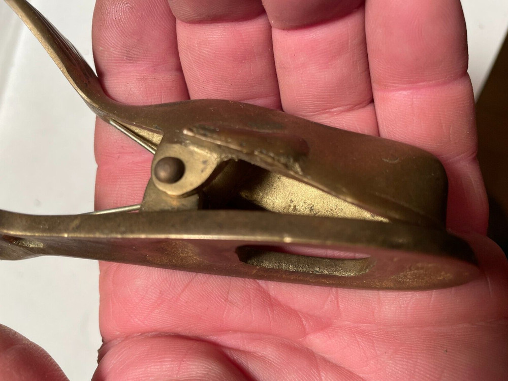 Vintage Soild Brass Whale Note Holder