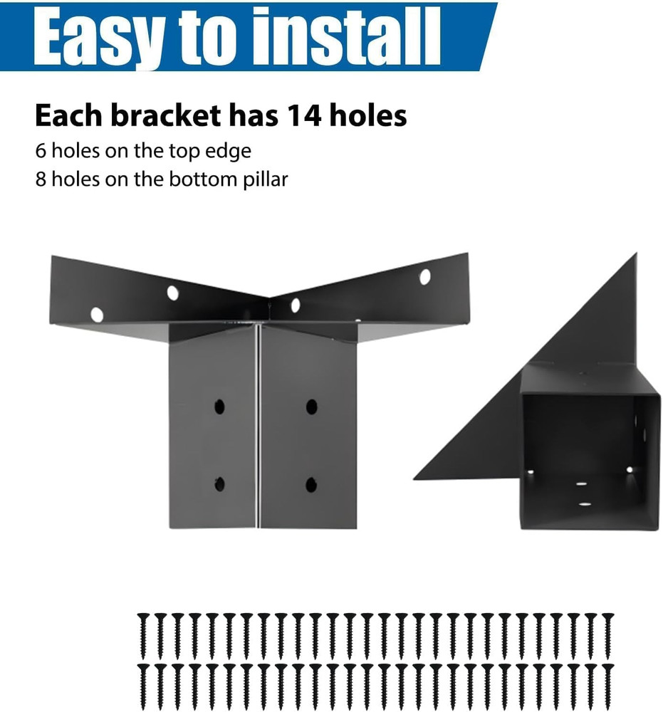Deer Stand Right-Angle Bracket 4X4, 4-Piece Set Outdoor 4X4 Composite Angle Stee
