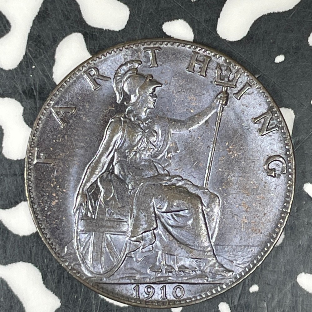 1910 Great Britain Farthing Lot#C8113 Nice!