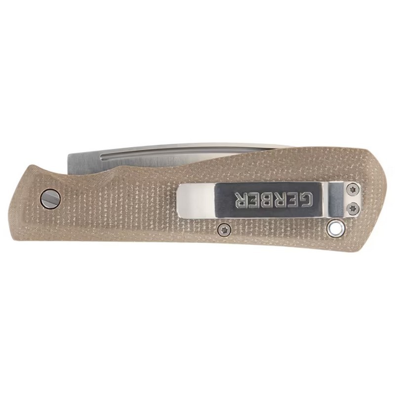 Gerber Mansfield Folding Knife 3.15" D2 Drop Point Plain Edge, Micarta Handle