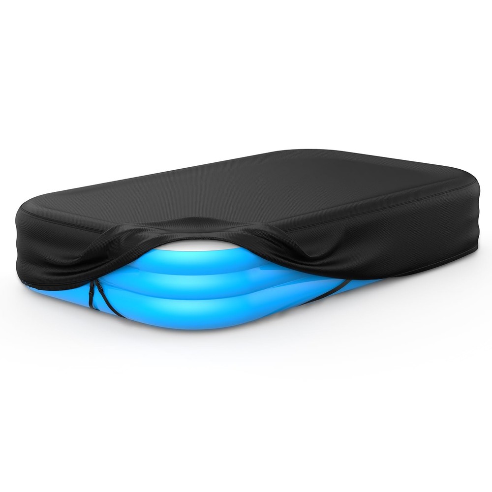 Rectangular Pool Cover for Inflatable Pool, Fits Blow Up Pool Size 130" L x 7...