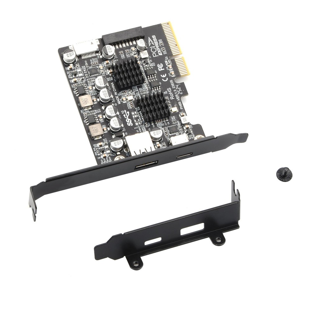 PCIe 3.0 to USB 3.2 Gen2 10Gbps Expansion Card Multiple Interfaces Type A/C/E