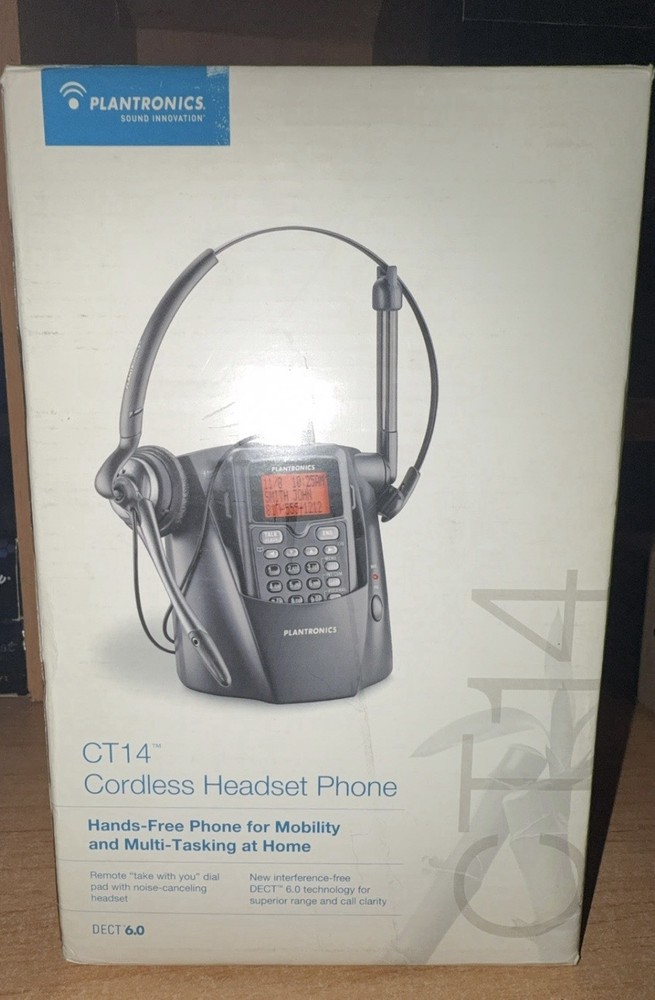 Plantronics CT14 DECT Cordless Headset Phone With Main Base AC Cord