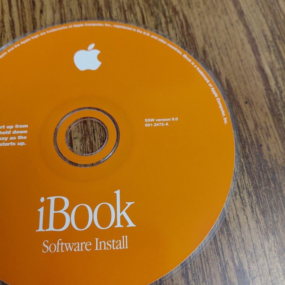 Apple Mac iBook Software Install SSW Version 9.0 691-2472-A 1999 Disc Only